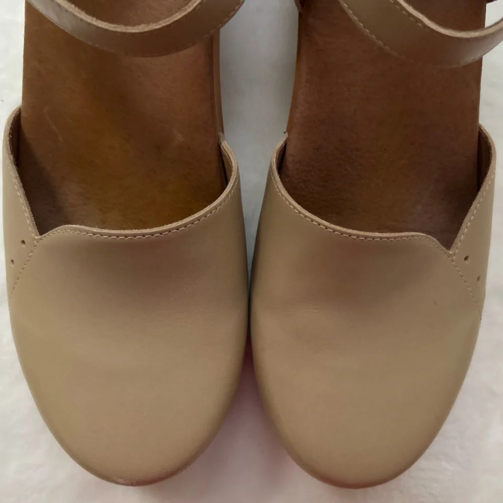 Dansko Tan Leather Mary Jane Clogs - Picture 4 of 14